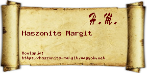 Haszonits Margit névjegykártya