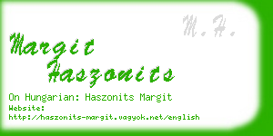 margit haszonits business card